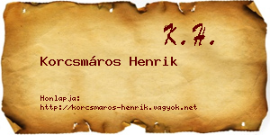 Korcsmáros Henrik névjegykártya